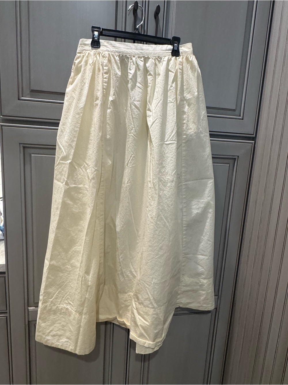 aerie Cream Maxi Gathered Waist Skirt